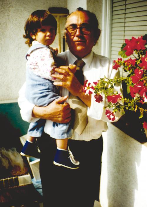 Edit unokájával, 1991