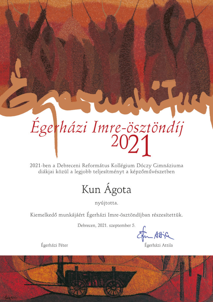 Égerházi Ösztöndíj 2021 - Emléklap