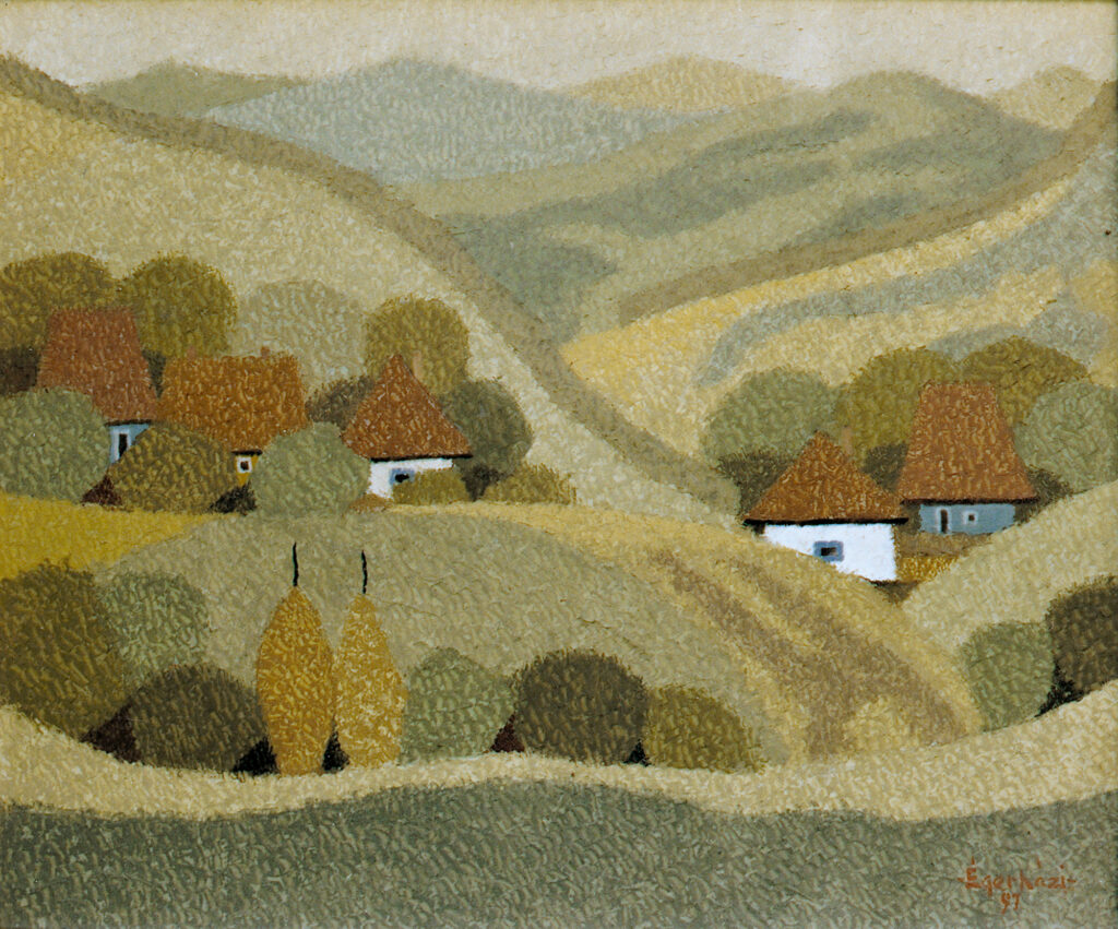 Házak, dombok, kazlak