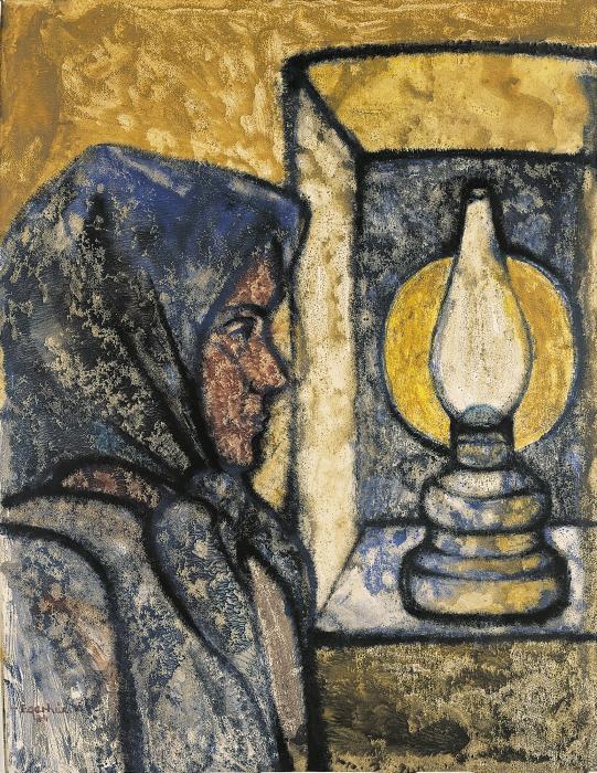 Woman with lamp